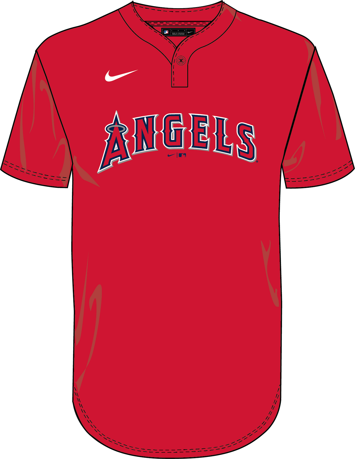 Nike Los Angeles Angels Youth Institutional 1 Button Pullover Fan Gear MLB Los Angeles Angels