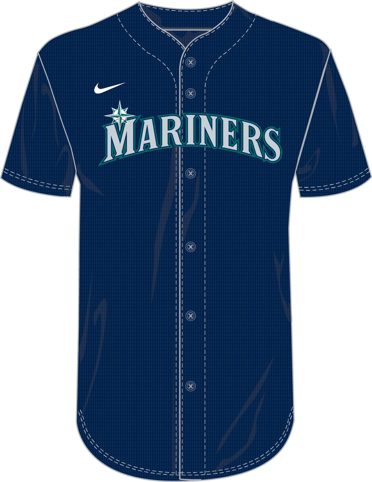 Nike Seattle Mariners Youth Institutional Full Button Jersey Fan Gear MLB Seattle Mariners