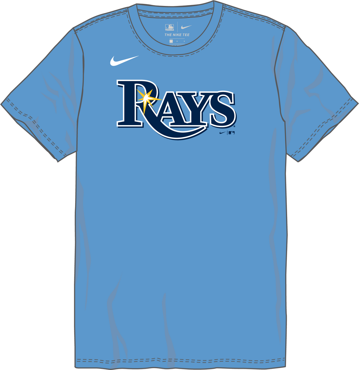 Nike Tampa Bay Rays Youth Institutional Short Sleeve Crew Neck Tee