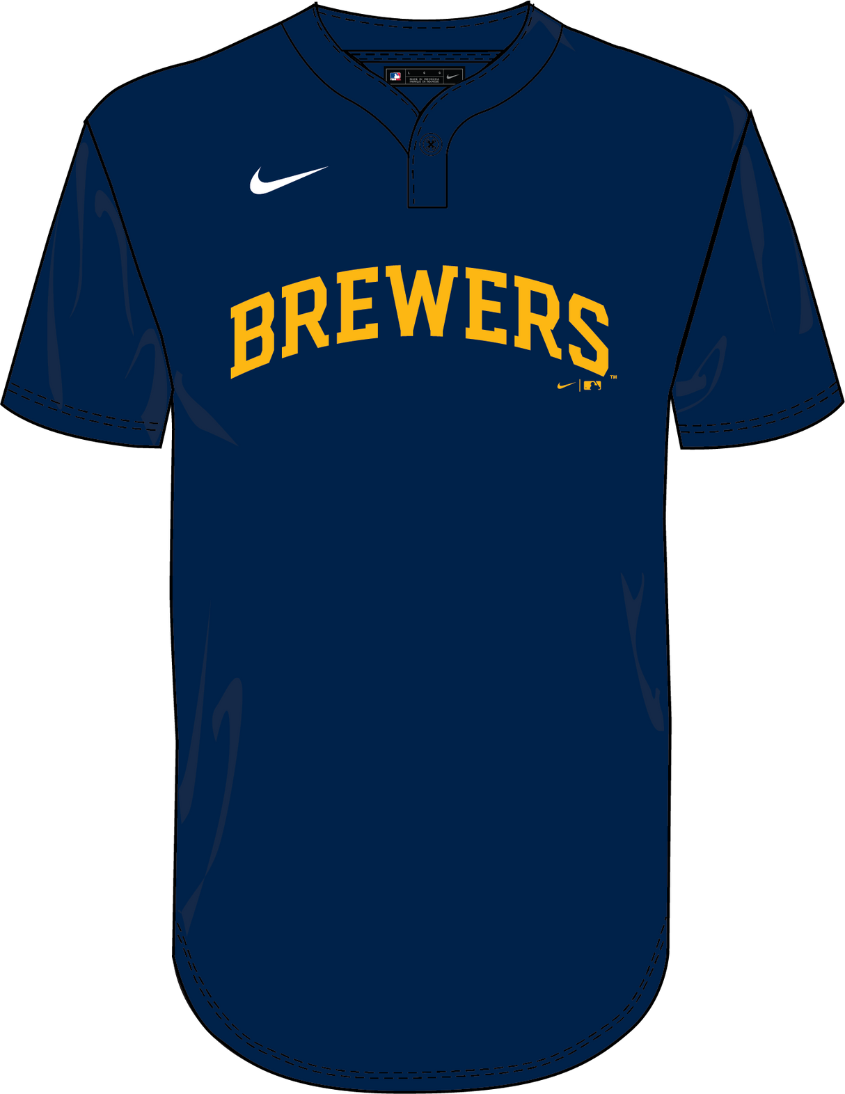 Nike Milwaukee Brewers Youth Institutional 1 Button Pullover Fan Gear MLB Milwaukee Brewers