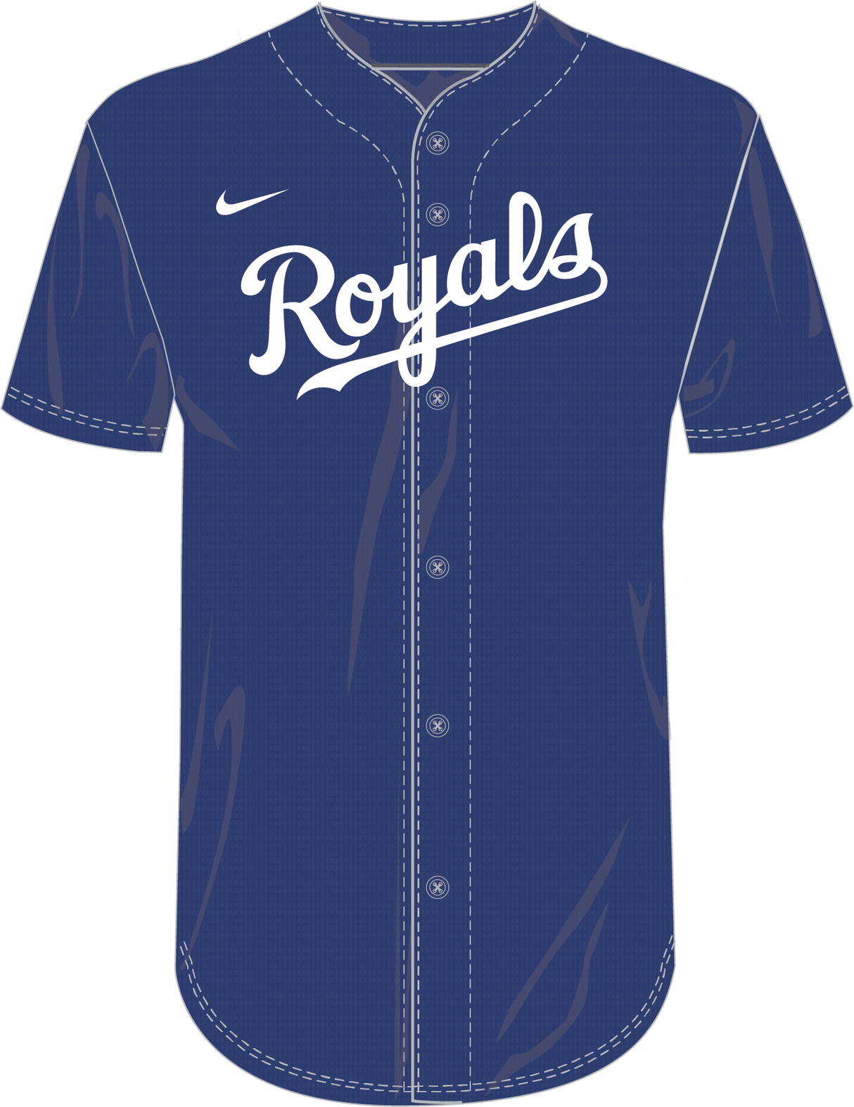 Nike Kansas City Royals Youth Institutional Full Button Jersey Fan Gear MLB Kansas City Royals
