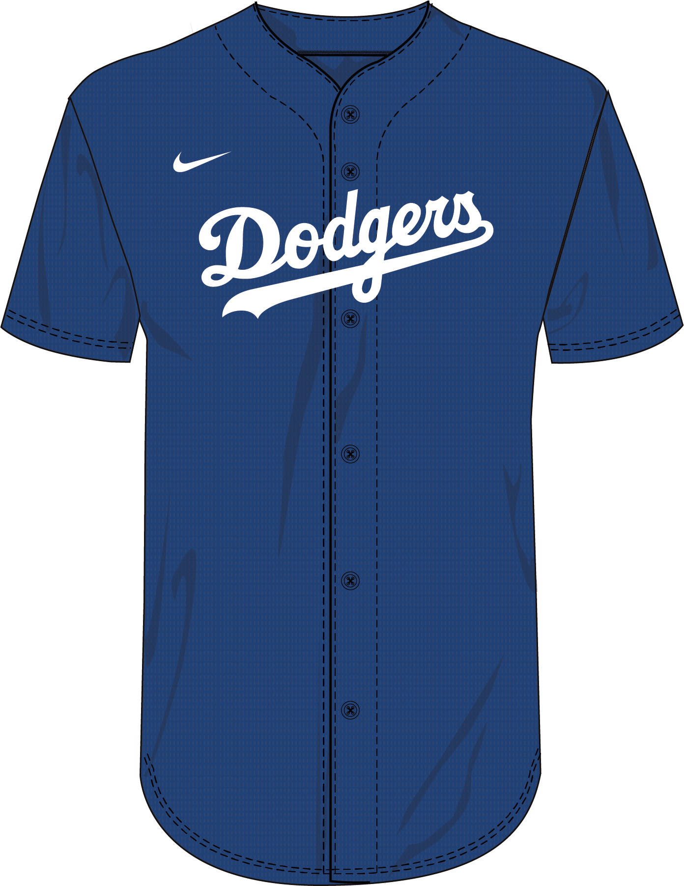 Nike Los Angeles Dodgers Youth Institutional Full Button Jersey Fan Gear MLB Los Angeles Dodgers