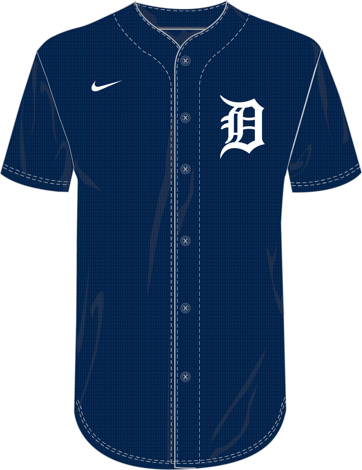 Nike Detroit Tigers Youth Institutional Full Button Jersey Fan Gear MLB Detroit Tigers