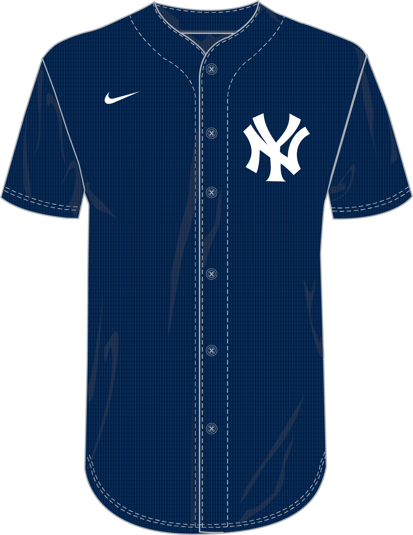 Nike New York Yankees Youth Institutional Full Button Jersey Fan Gear MLB New York Yankees