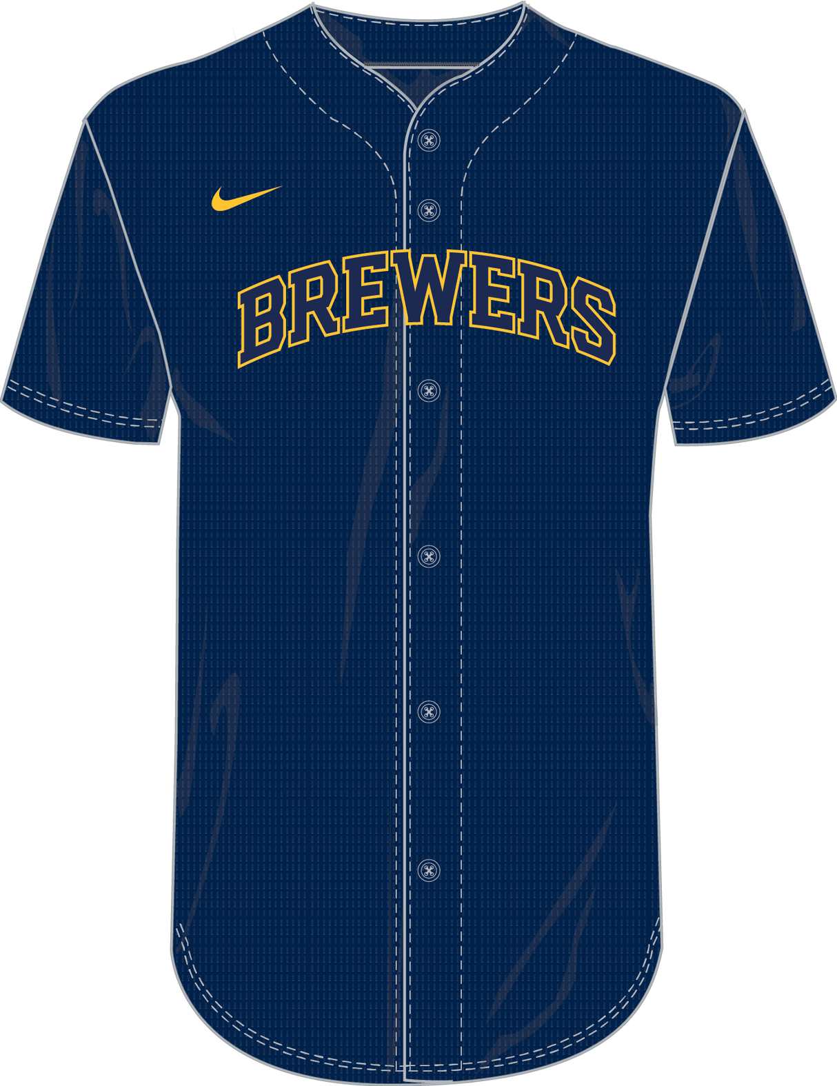 Nike Milwaukee Brewers Youth Institutional Full Button Jersey Fan Gear MLB Milwaukee Brewers