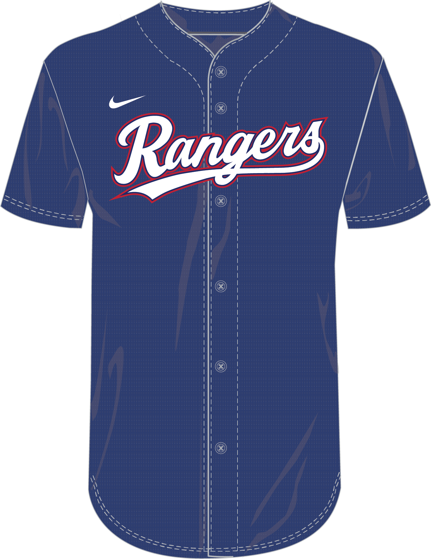 Nike Texas Rangers Youth Institutional Full Button Jersey Fan Gear MLB Texas Rangers