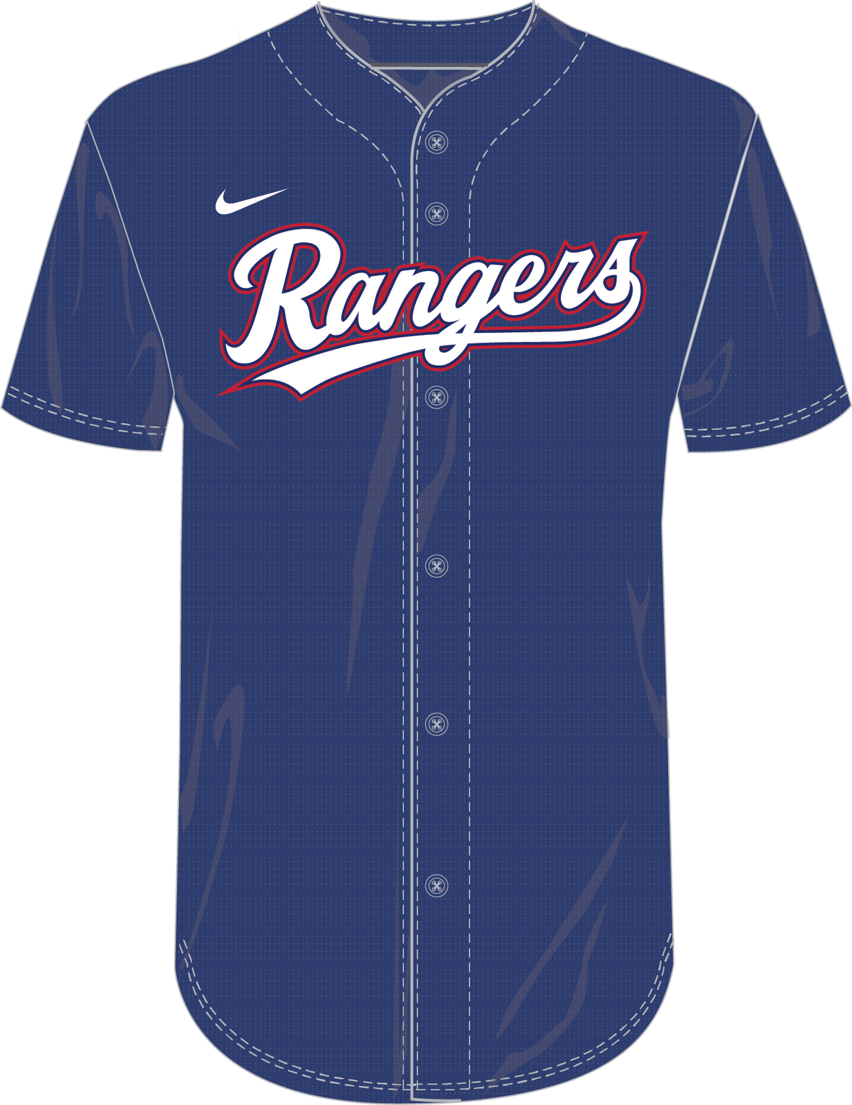 Nike Texas Rangers Youth Institutional Full Button Jersey