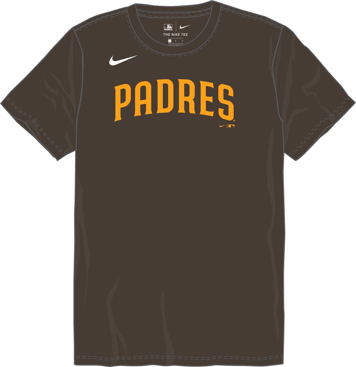Nike San Diego Padres Youth Institutional Short Sleeve Crew Neck Tee Fan Gear MLB San Diego Padres