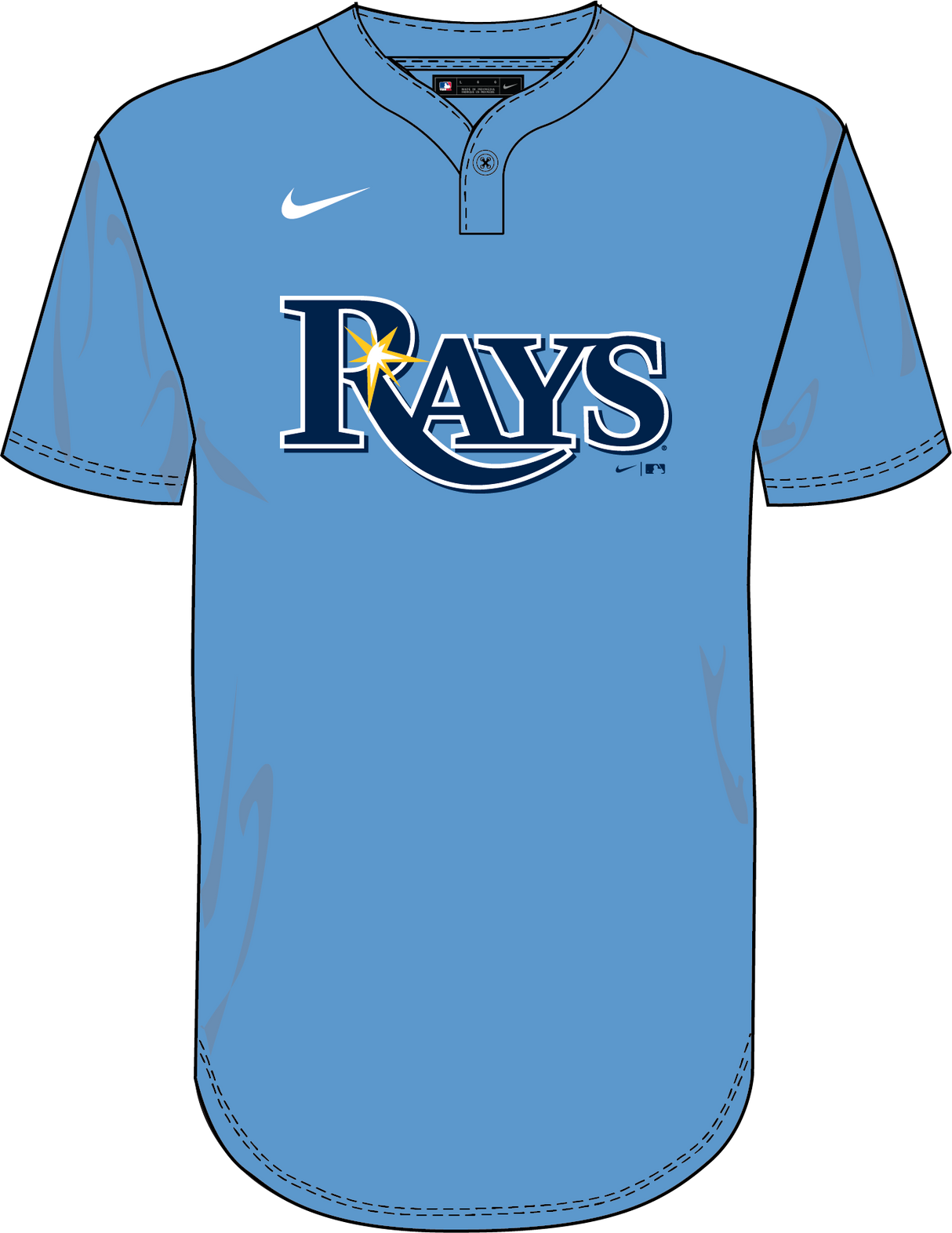 Nike Tampa Bay Rays Youth Institutional 1 Button Pullover Fan Gear MLB Tampa Bay Rays