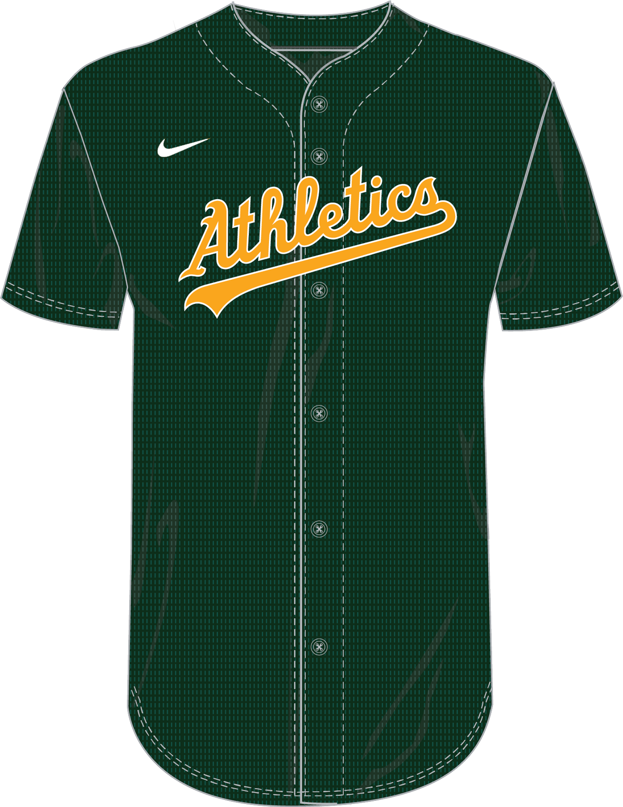 Nike Oakland Athletics Youth Institutional Full Button Jersey Fan Gear MLB Oakland Athletics