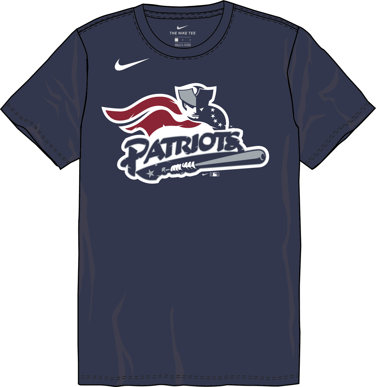 Nike Somerset Patriots Youth Crew Neck Cotton Tee Fan Gear MiLB Somerset Patriots