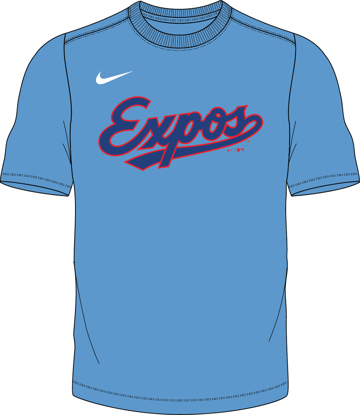 Nike Montreal Expos 1982 Youth Institutional Short Sleeve Cooperstown Crew Neck Tee Fan Gear MLB Montreal Expos