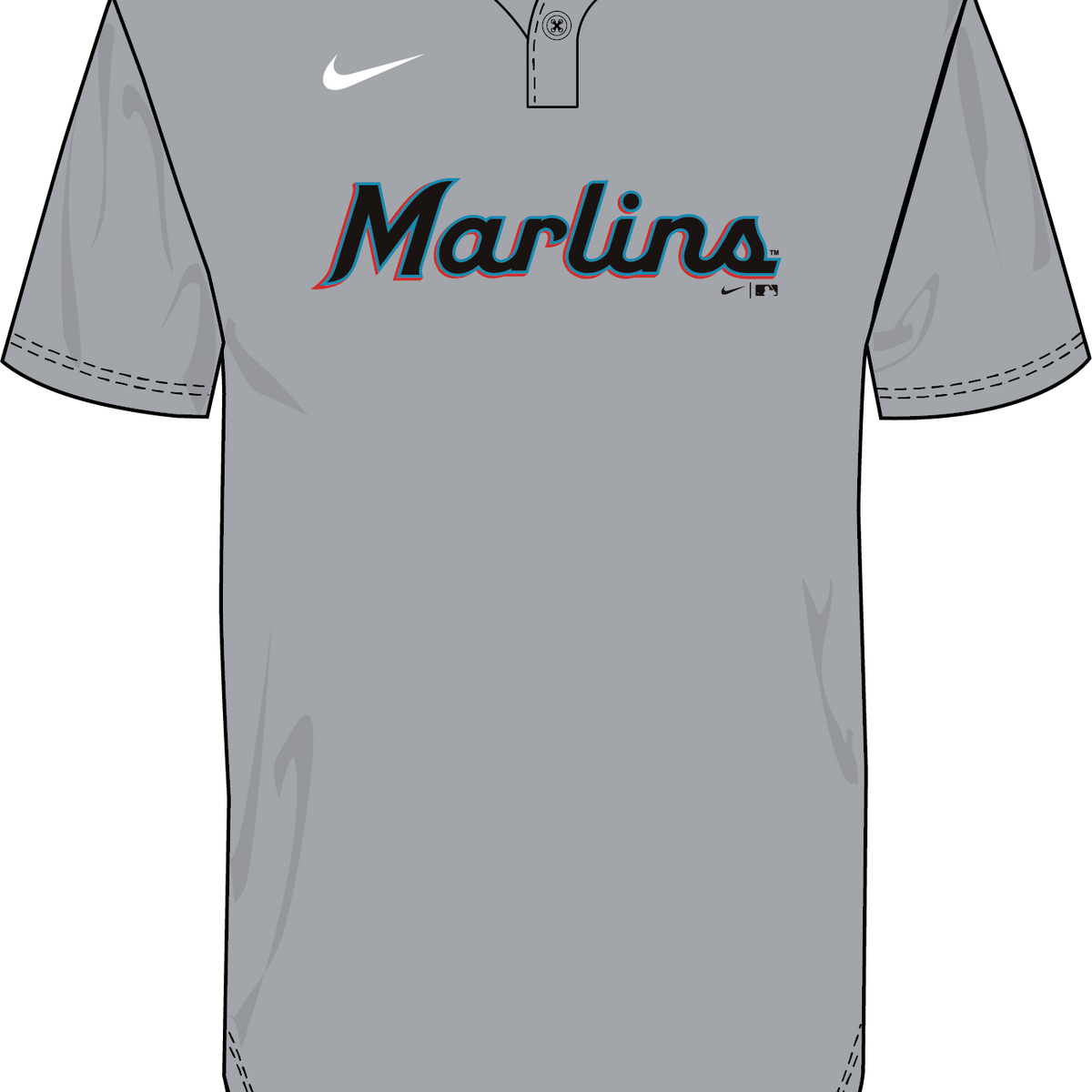 Nike Miami Marlins Youth Institutional 1 Button Pullover – League