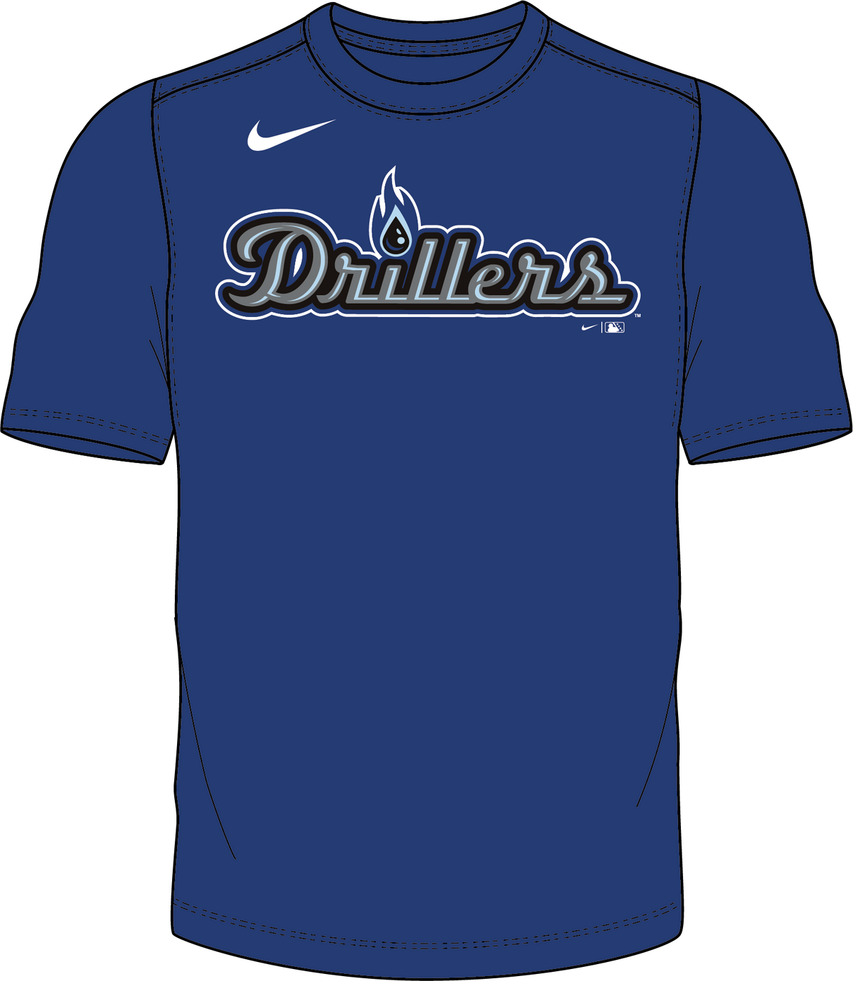 Nike Tulsa Drillers Adult Cotton T-Shirt Fan Gear MiLB Tulsa Drillers