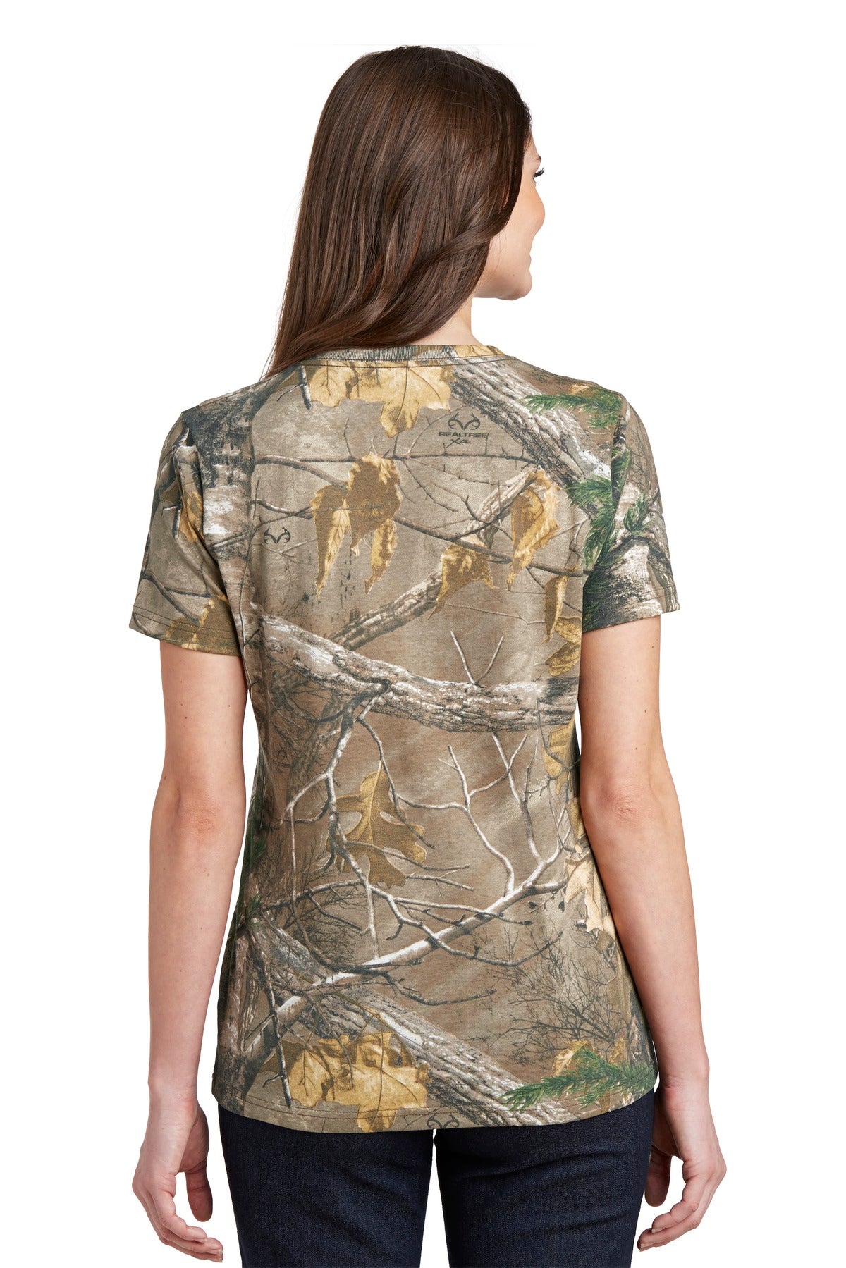 Russell Outdoors Realtree Ladies 100% Cotton V-Neck T-Shirt. LRO54V Corporate Apparel Shirts & Tops