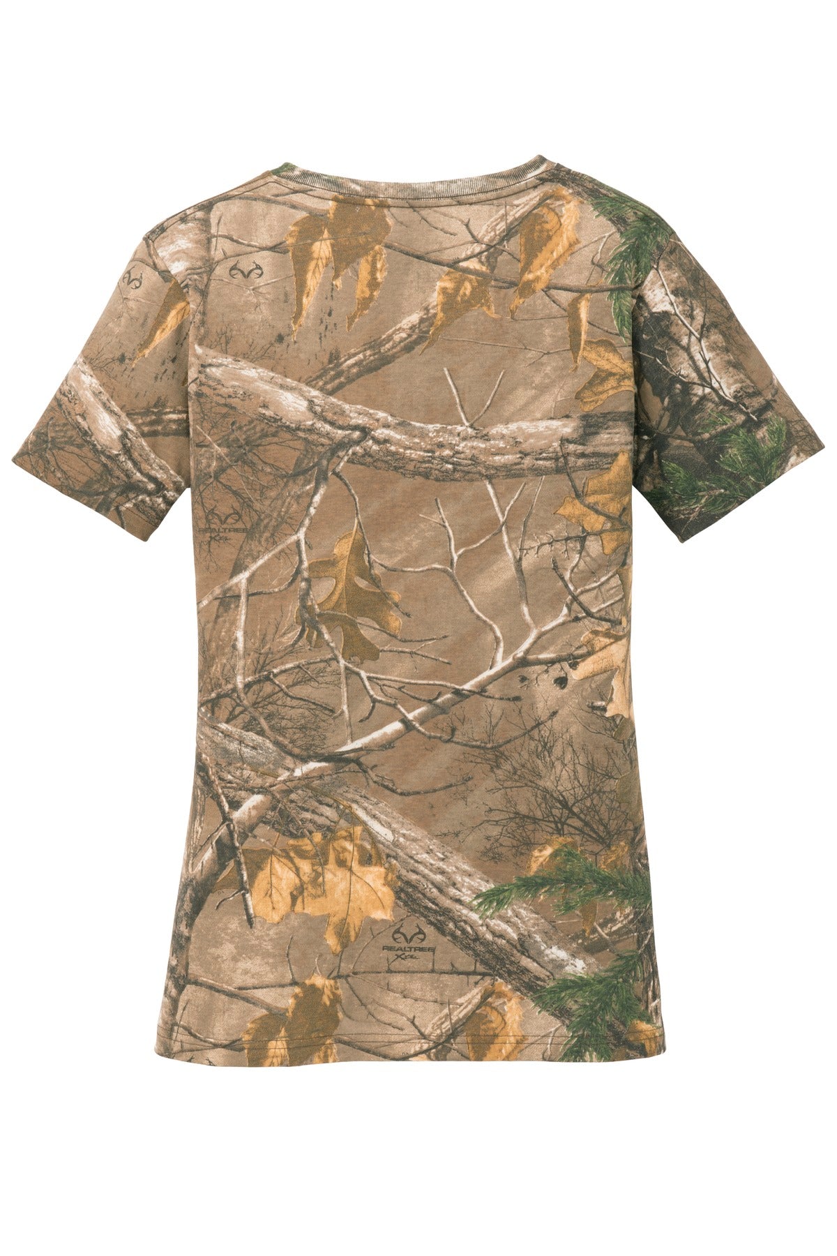Russell Outdoors Realtree Ladies 100% Cotton V-Neck T-Shirt. LRO54V Corporate Apparel Shirts & Tops