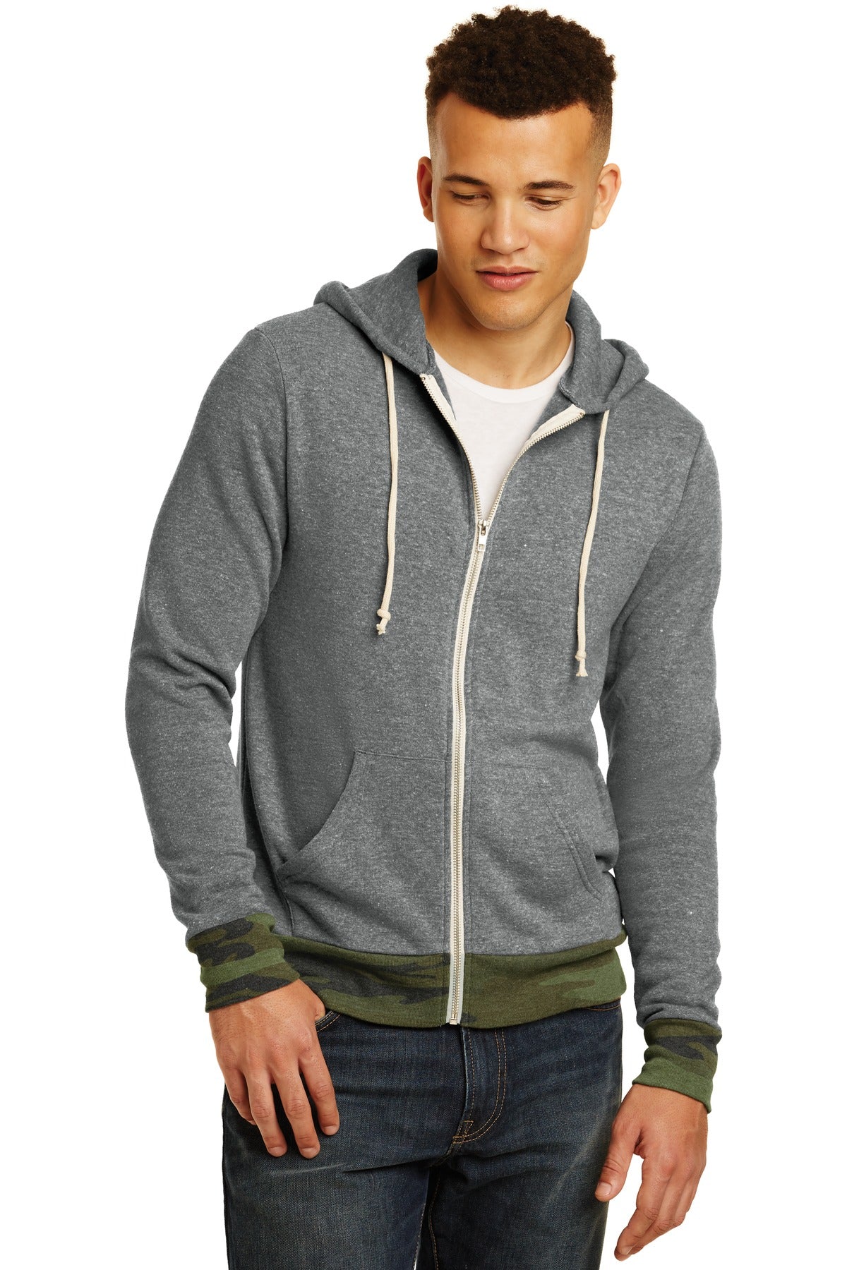 Alternative Apparel Men's Rocky Eco -Fleece Zip Hoodie