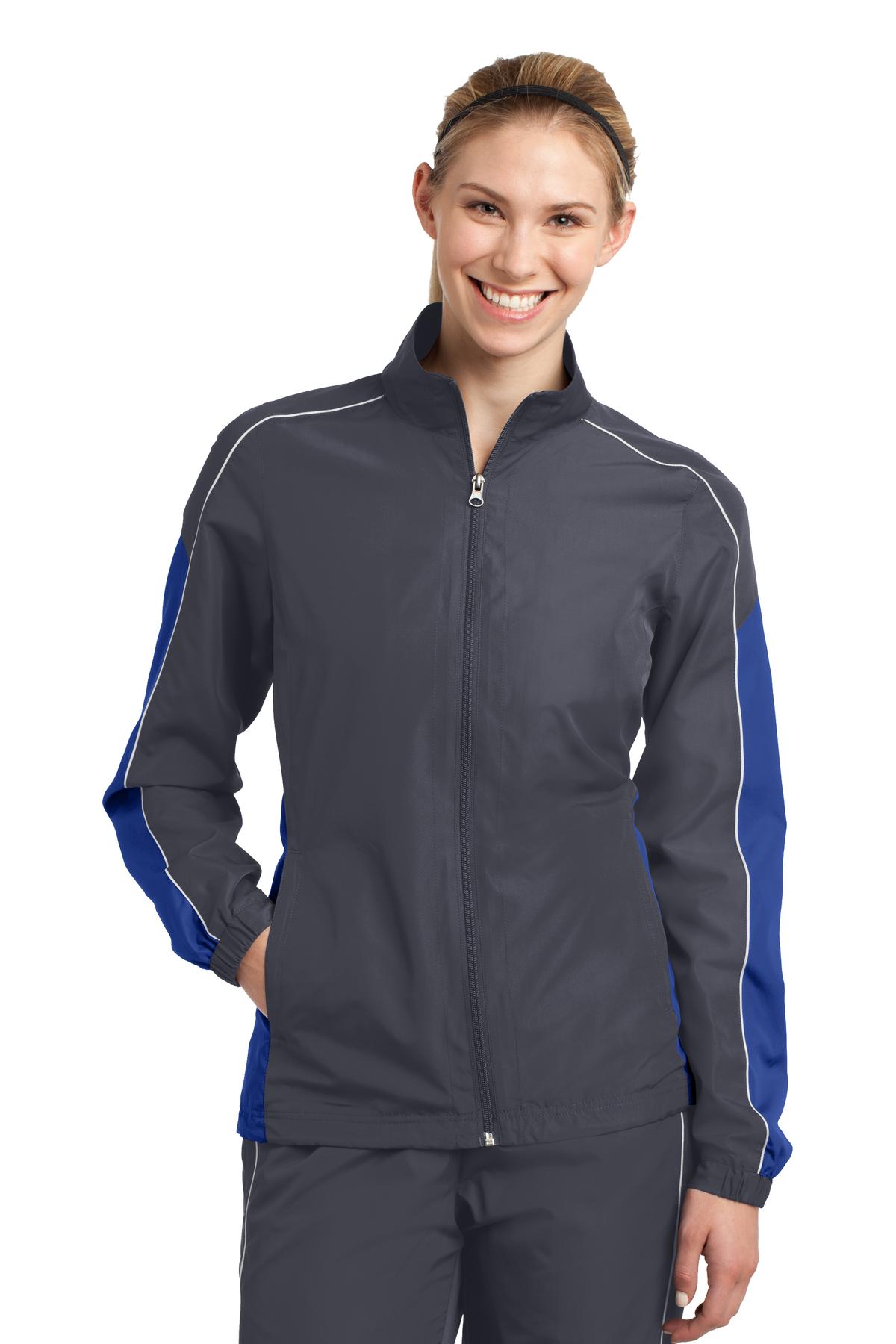 Sport-Tek Women's Piped Colorblock Wind Jacket. LST61 Womens Apparel Jackets & Vests