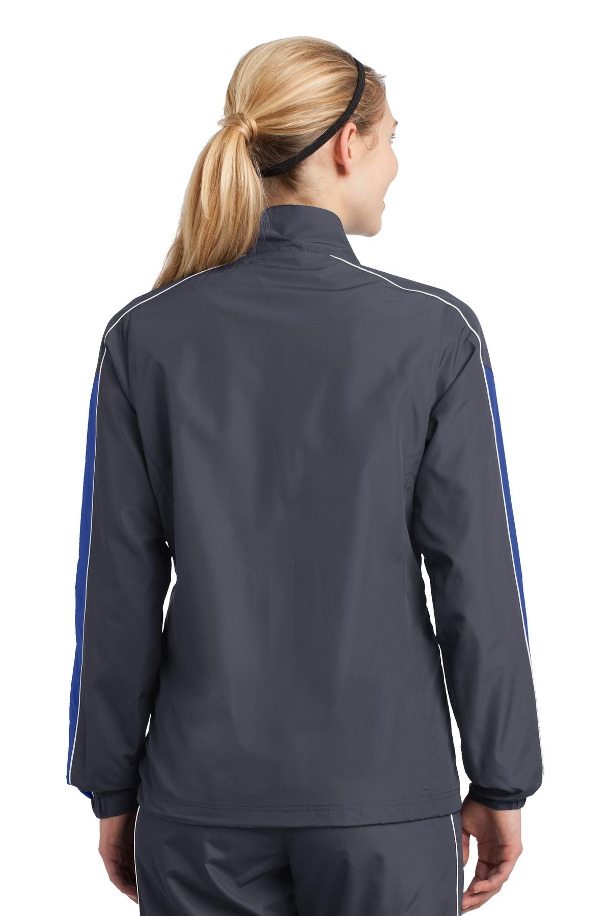 Sport-Tek Women's Piped Colorblock Wind Jacket. LST61 Womens Apparel Jackets & Vests