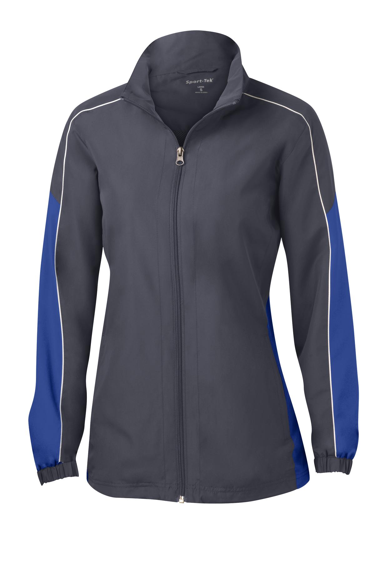 Sport-Tek Women's Piped Colorblock Wind Jacket. LST61 Womens Apparel Jackets & Vests