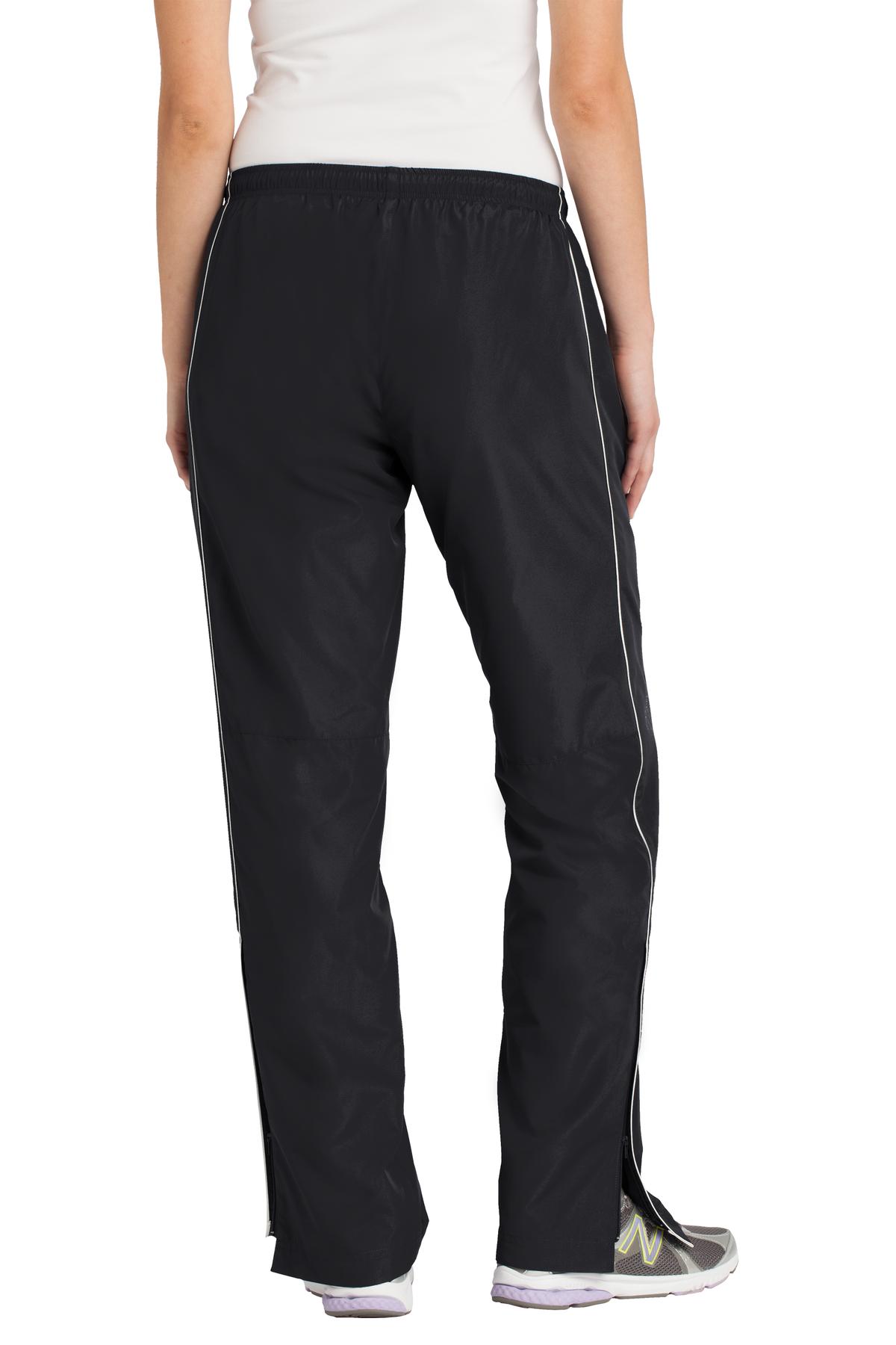 Sport-Tek Ladies Piped Wind Pant. LPST61 Womens Apparel Pants & Sweatpants
