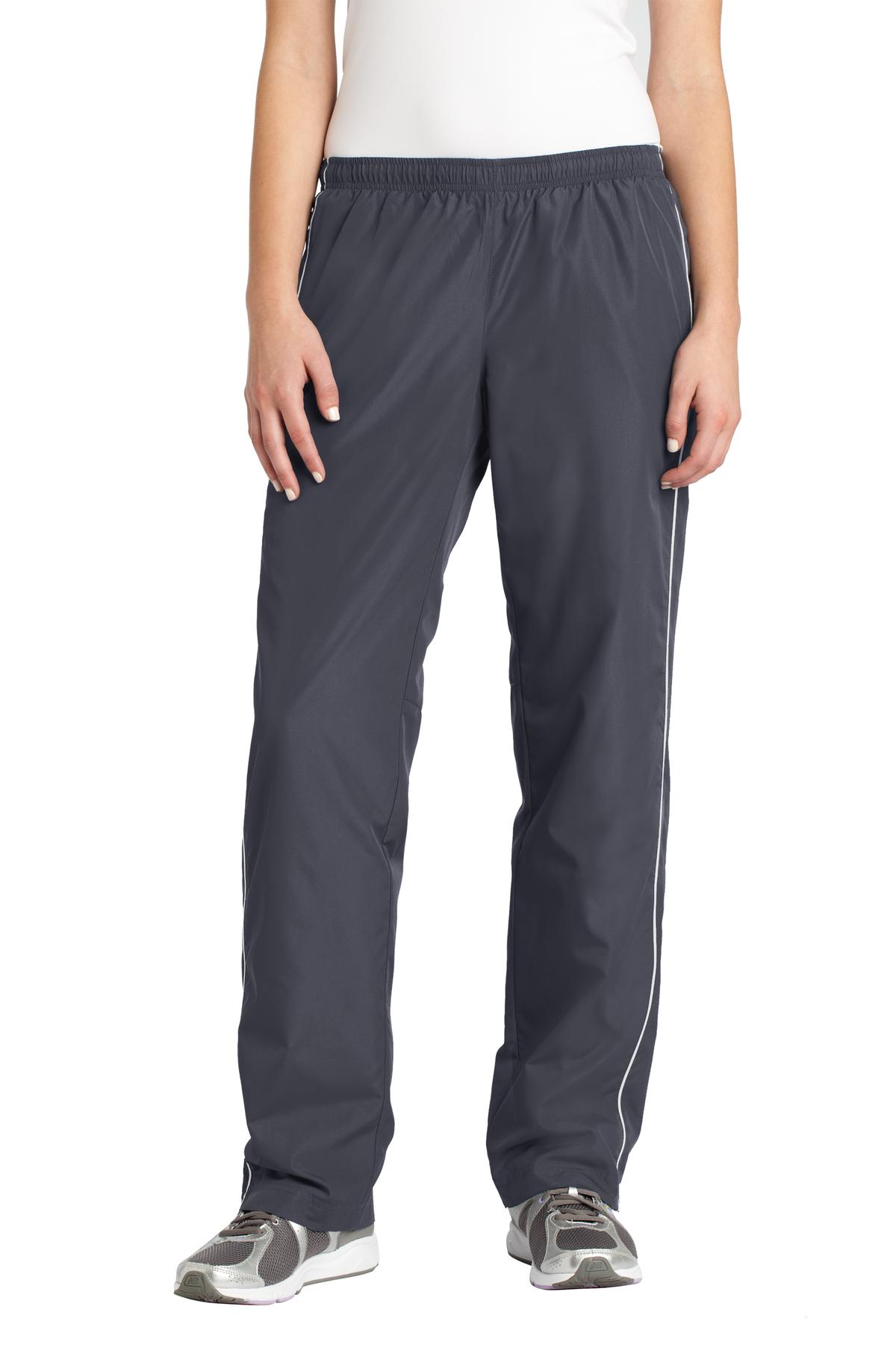 Sport-Tek Ladies Piped Wind Pant. LPST61 Womens Apparel Pants & Sweatpants