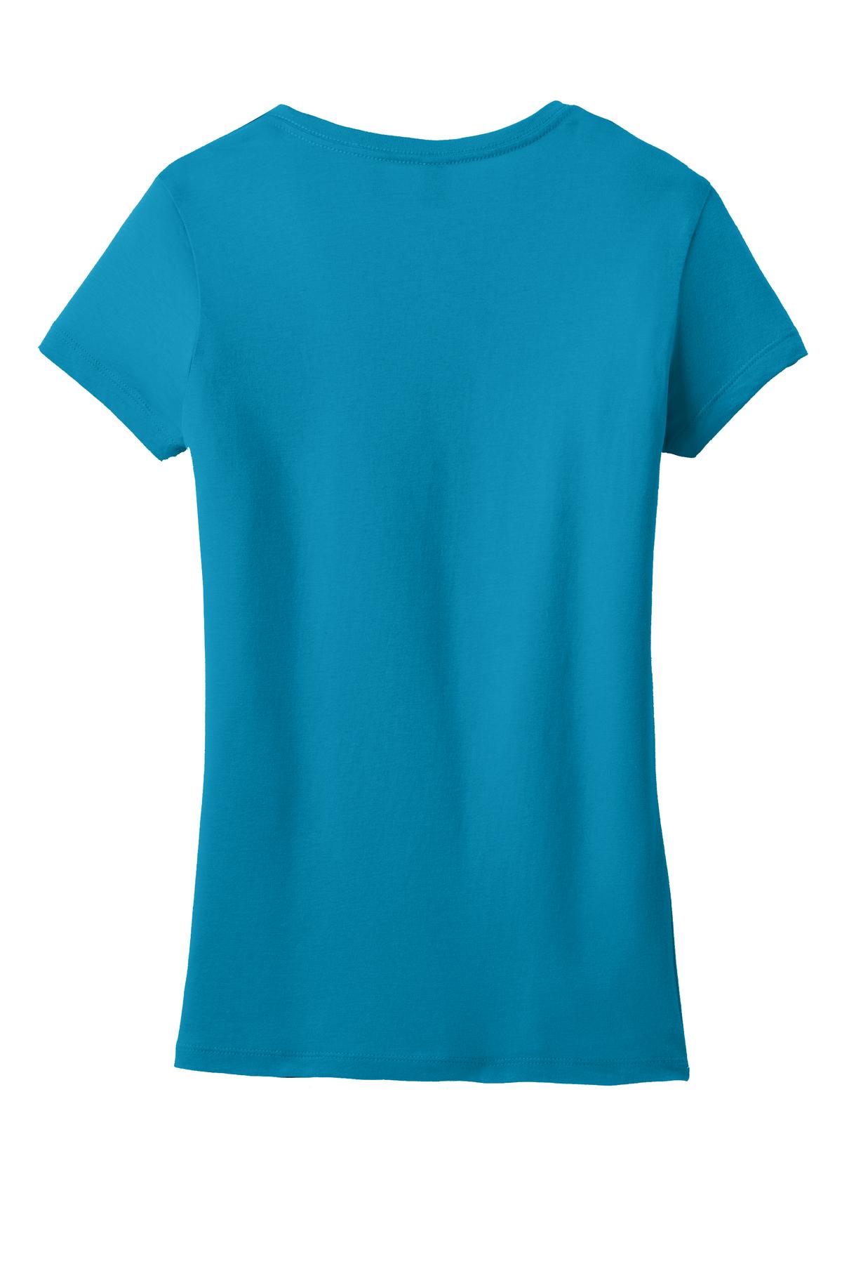 District Juniors Soft Wash V-Neck Tee. DT4501 Womens Apparel Shirts & Tops