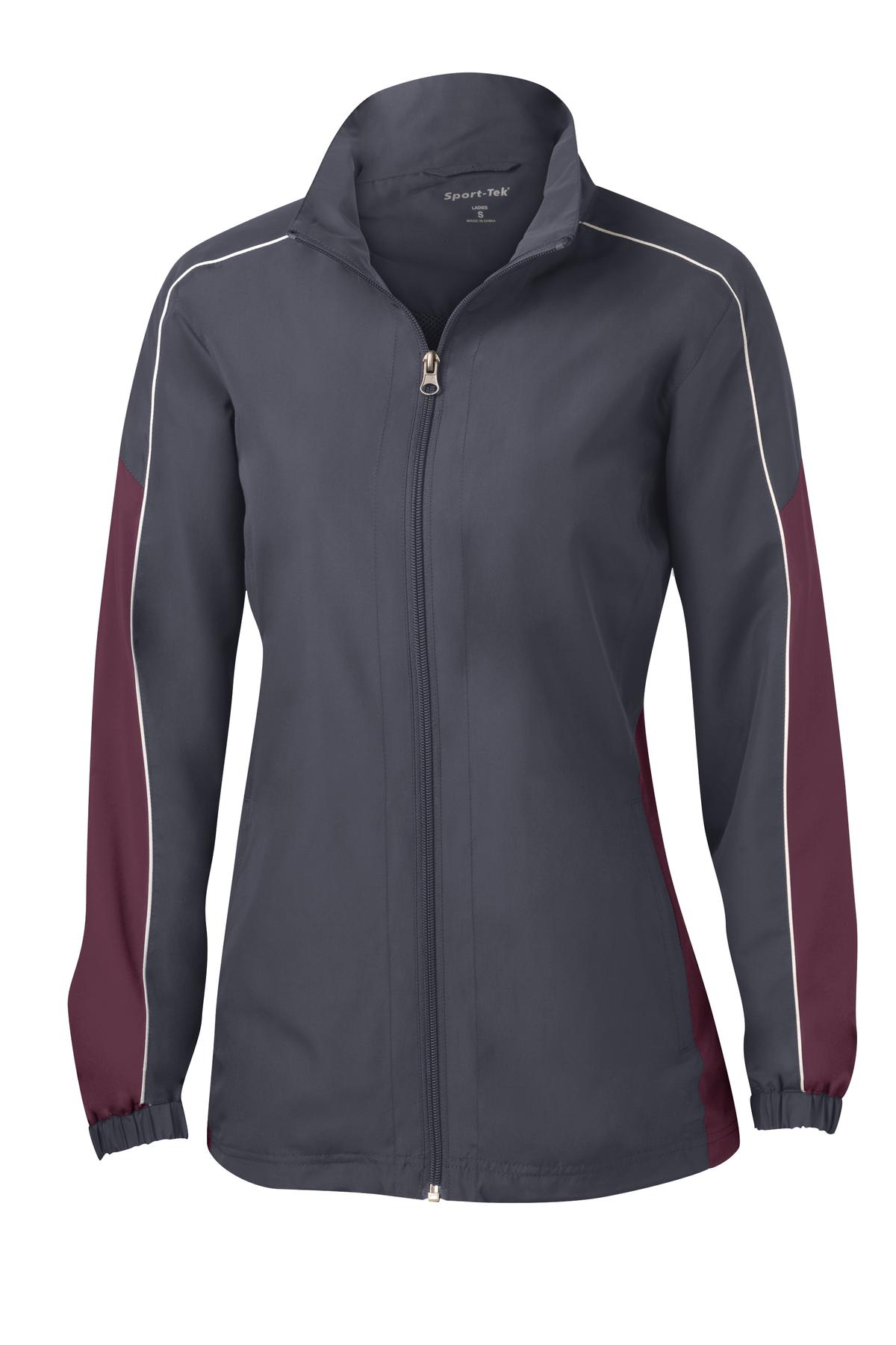 Sport-Tek Women's Piped Colorblock Wind Jacket. LST61 Womens Apparel Jackets & Vests