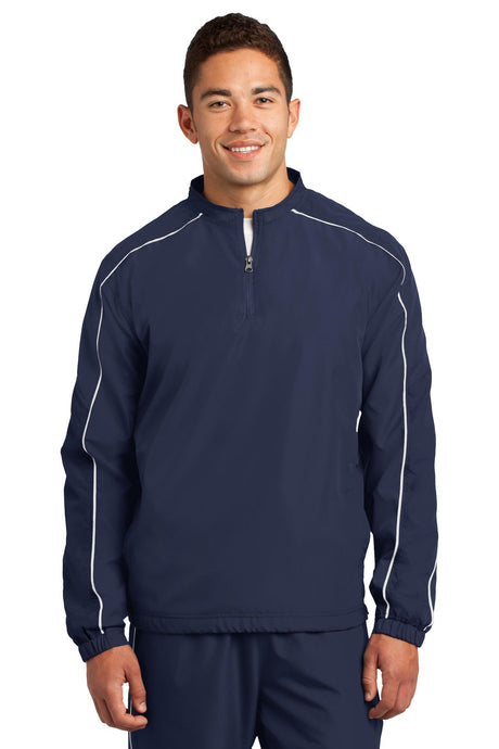 Sport-Tek Men's Piped Colorblock 1/4-Zip Wind Shirt. JST64 Mens Apparel Sweatshirts & Fleece