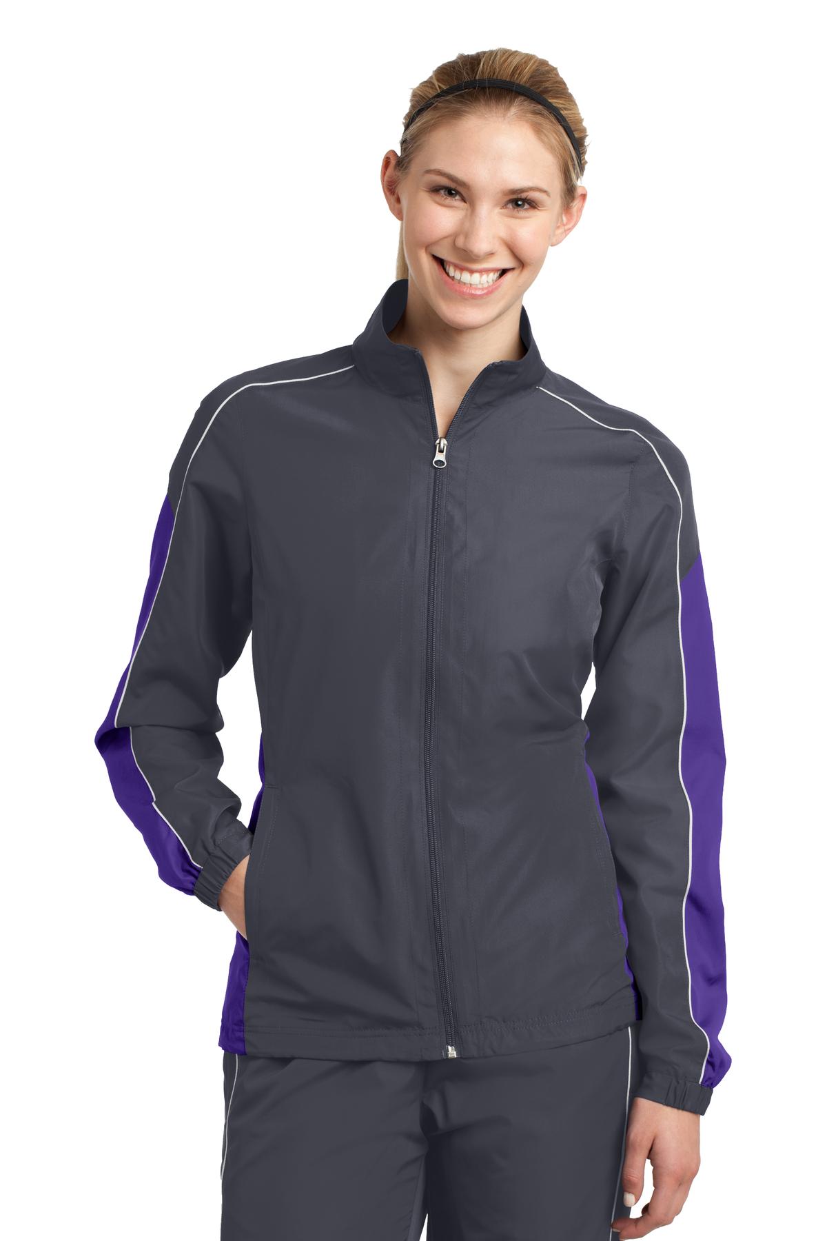 Sport-Tek Women's Piped Colorblock Wind Jacket. LST61 Womens Apparel Jackets & Vests