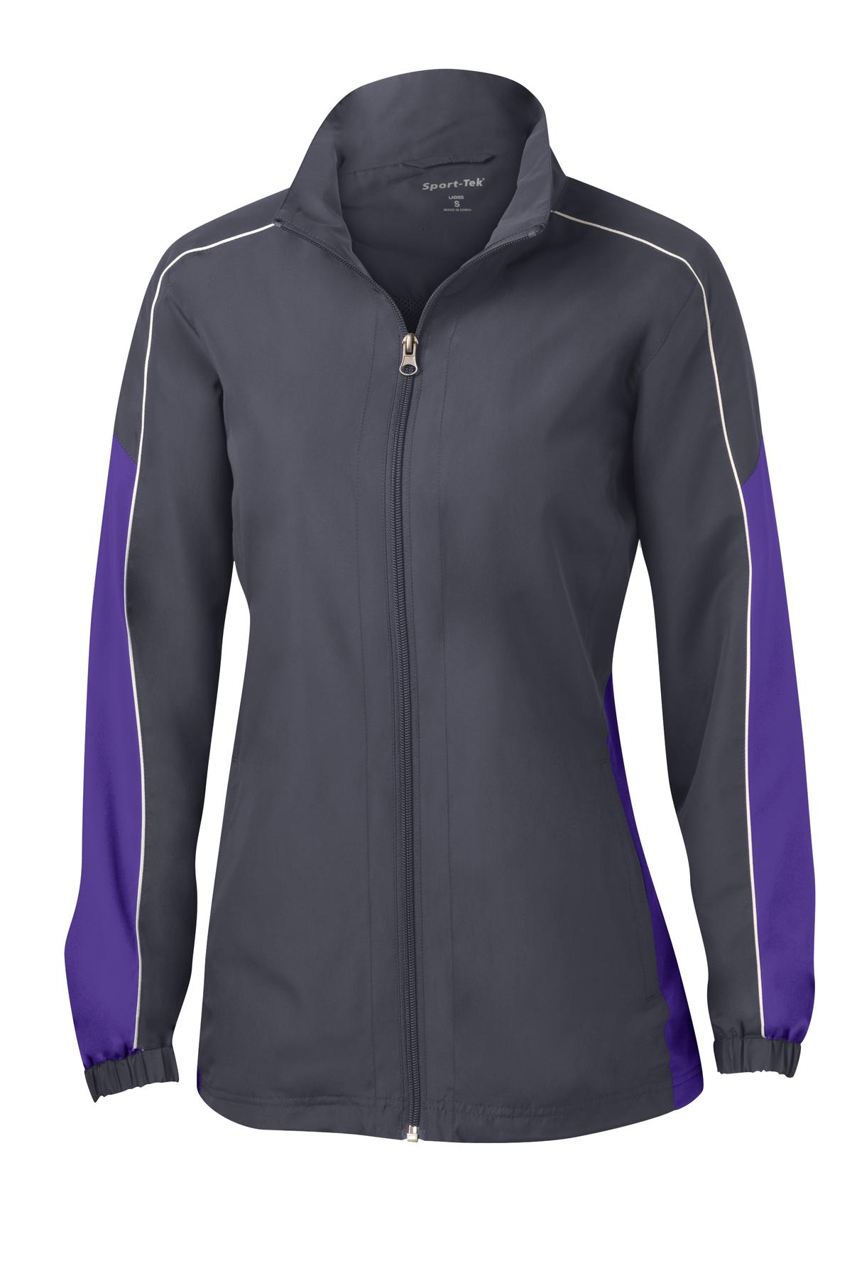 Sport-Tek Women's Piped Colorblock Wind Jacket. LST61 Womens Apparel Jackets & Vests