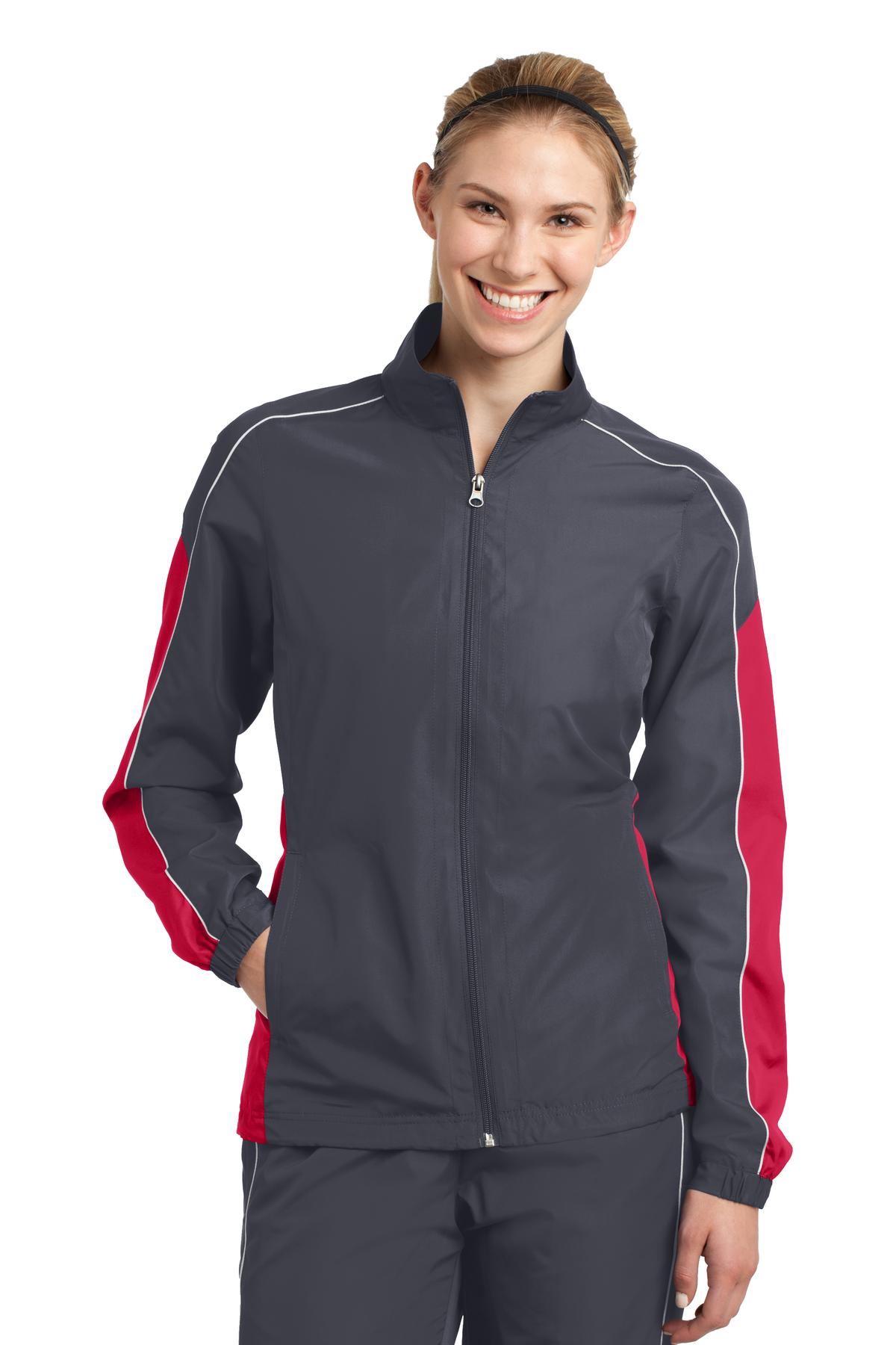 Sport-Tek Women's Piped Colorblock Wind Jacket. LST61 Womens Apparel Jackets & Vests