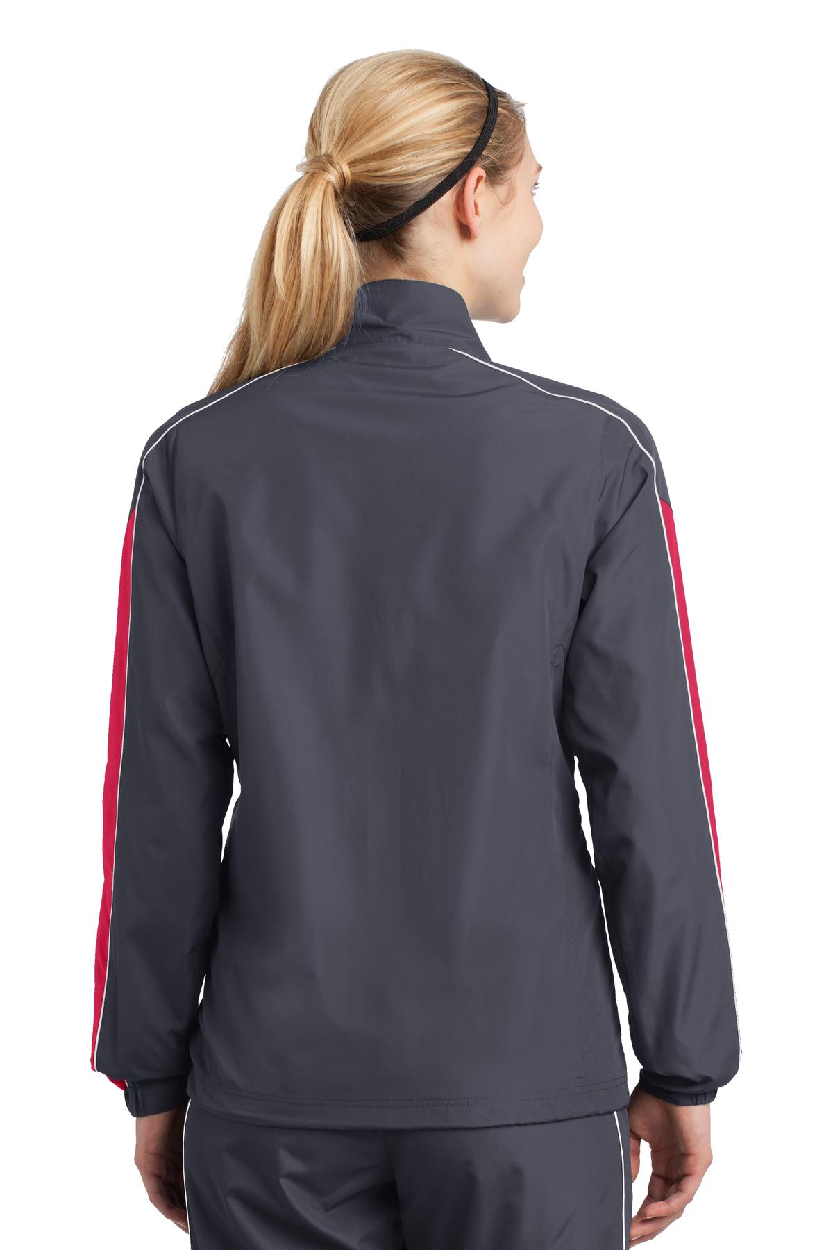 Sport-Tek Women's Piped Colorblock Wind Jacket. LST61 Womens Apparel Jackets & Vests