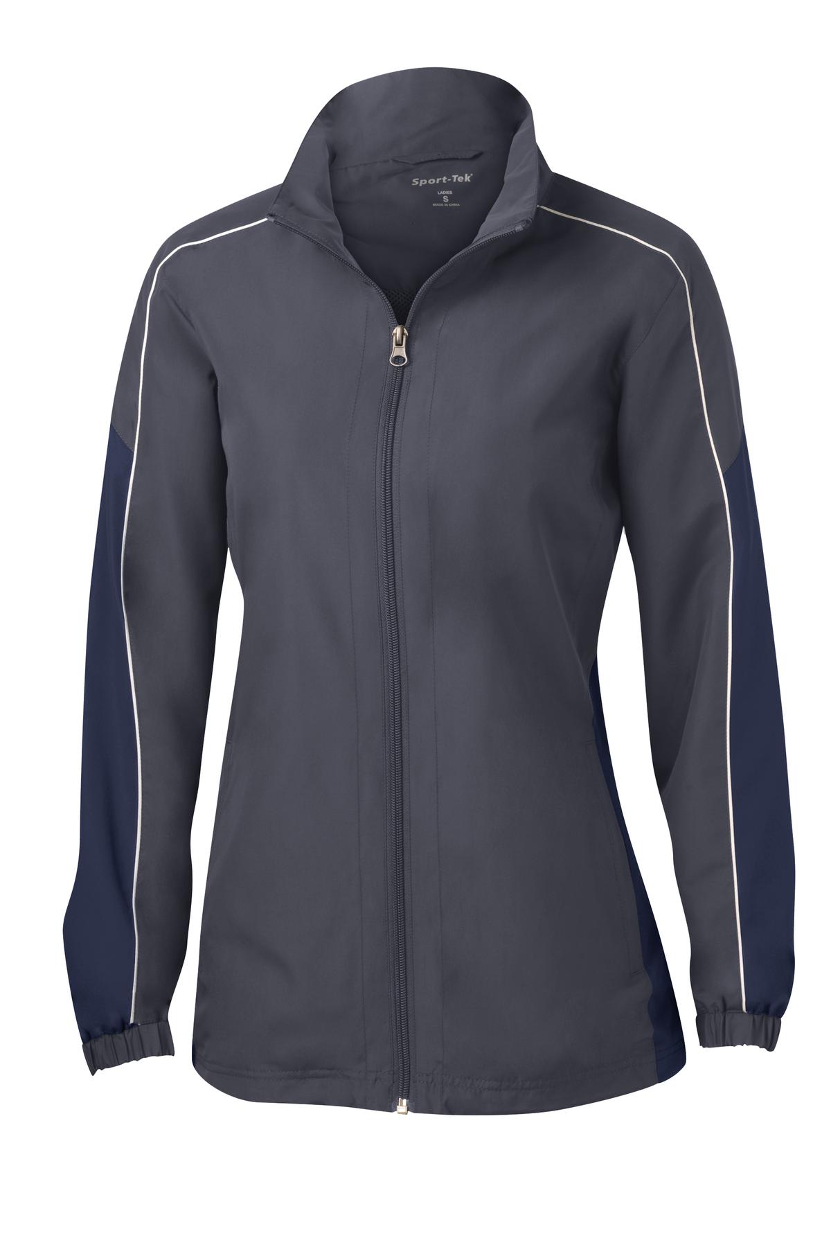 Sport-Tek Women's Piped Colorblock Wind Jacket. LST61 Womens Apparel Jackets & Vests