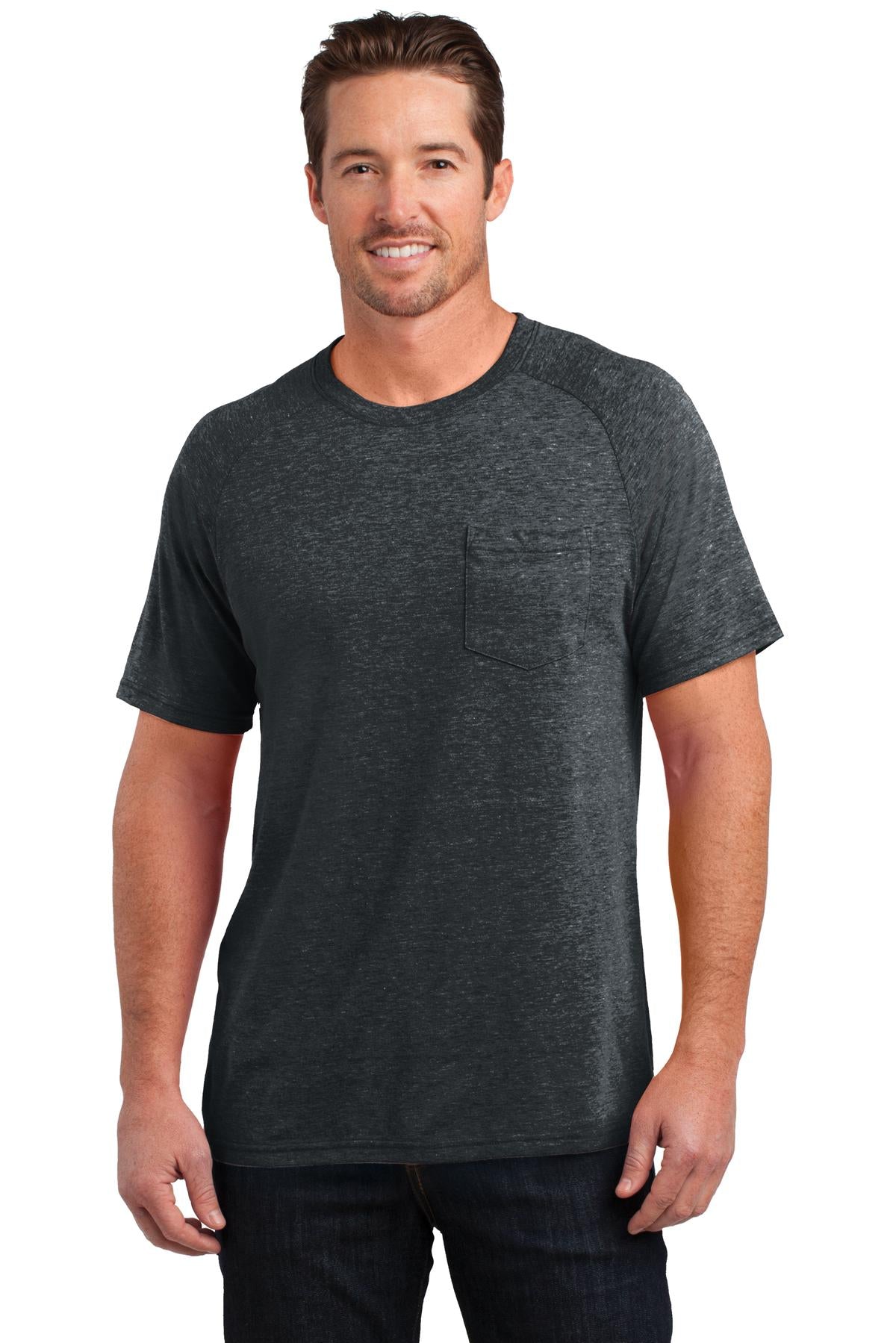 District Made Men's Tri-Blend Pocket Tee. DM340 Mens Apparel Shirts & Tops