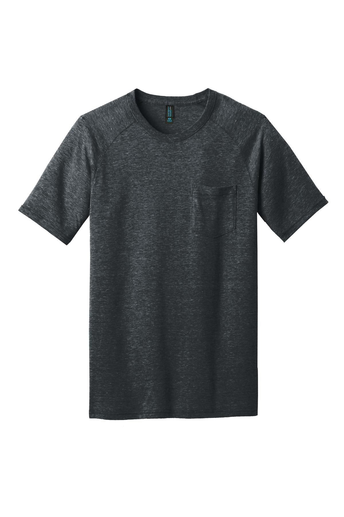 District Made Men's Tri-Blend Pocket Tee. DM340 Mens Apparel Shirts & Tops