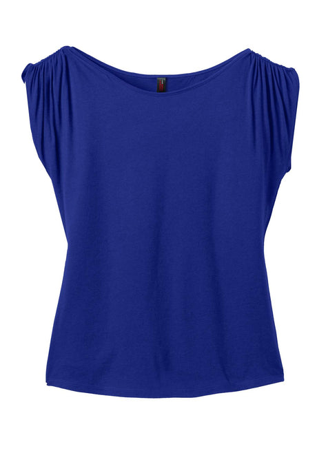 District Made Ladies Modal Blend Gathered Shoulder Tee. DM483 District