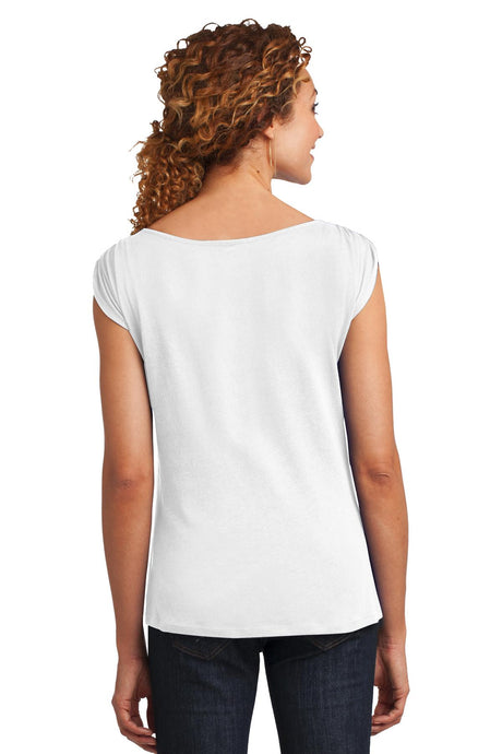 District Made Ladies Modal Blend Gathered Shoulder Tee. DM483 District