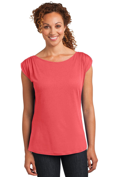 District Made Ladies Modal Blend Gathered Shoulder Tee. DM483 District