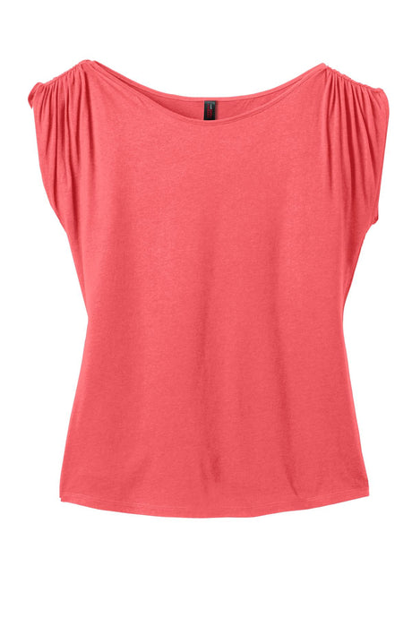 District Made Ladies Modal Blend Gathered Shoulder Tee. DM483 District