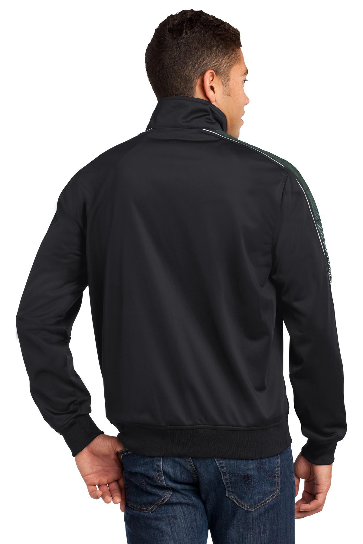 Sport-Tek Men's Dot Sublimation Tricot Track Jacket. JST93 Mens Apparel Jackets & Vests