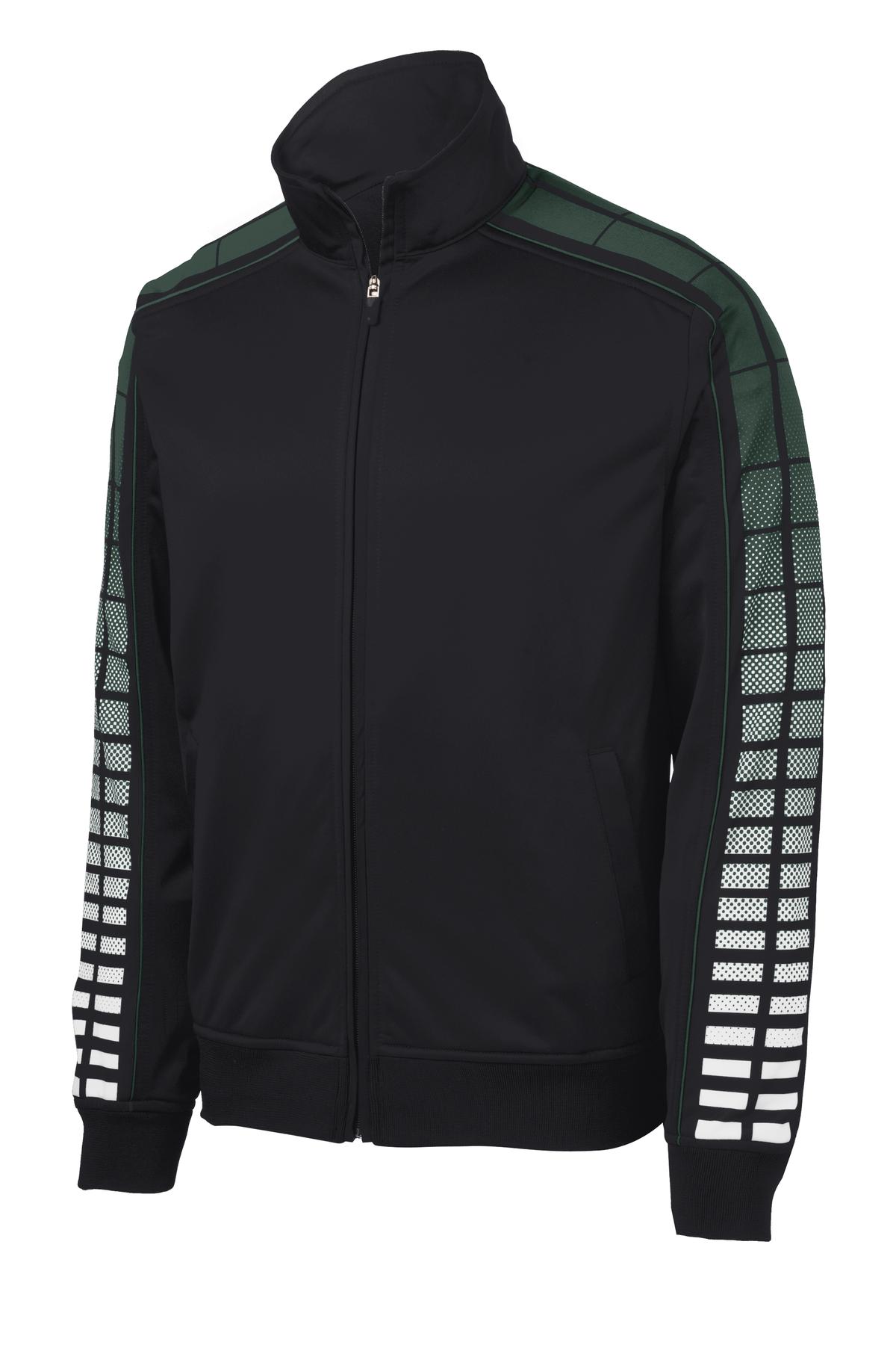 Sport-Tek Men's Dot Sublimation Tricot Track Jacket. JST93 Mens Apparel Jackets & Vests