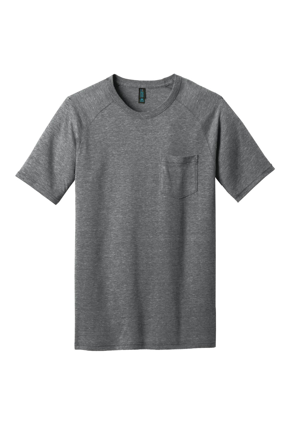 District Made Men's Tri-Blend Pocket Tee. DM340 Mens Apparel Shirts & Tops