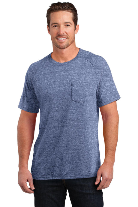District Made Men's Tri-Blend Pocket Tee. DM340 Mens Apparel Shirts & Tops