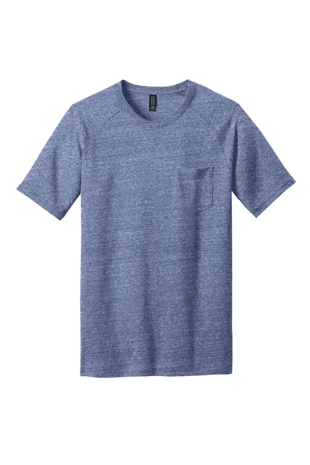 District Made Men's Tri-Blend Pocket Tee. DM340 Mens Apparel Shirts & Tops