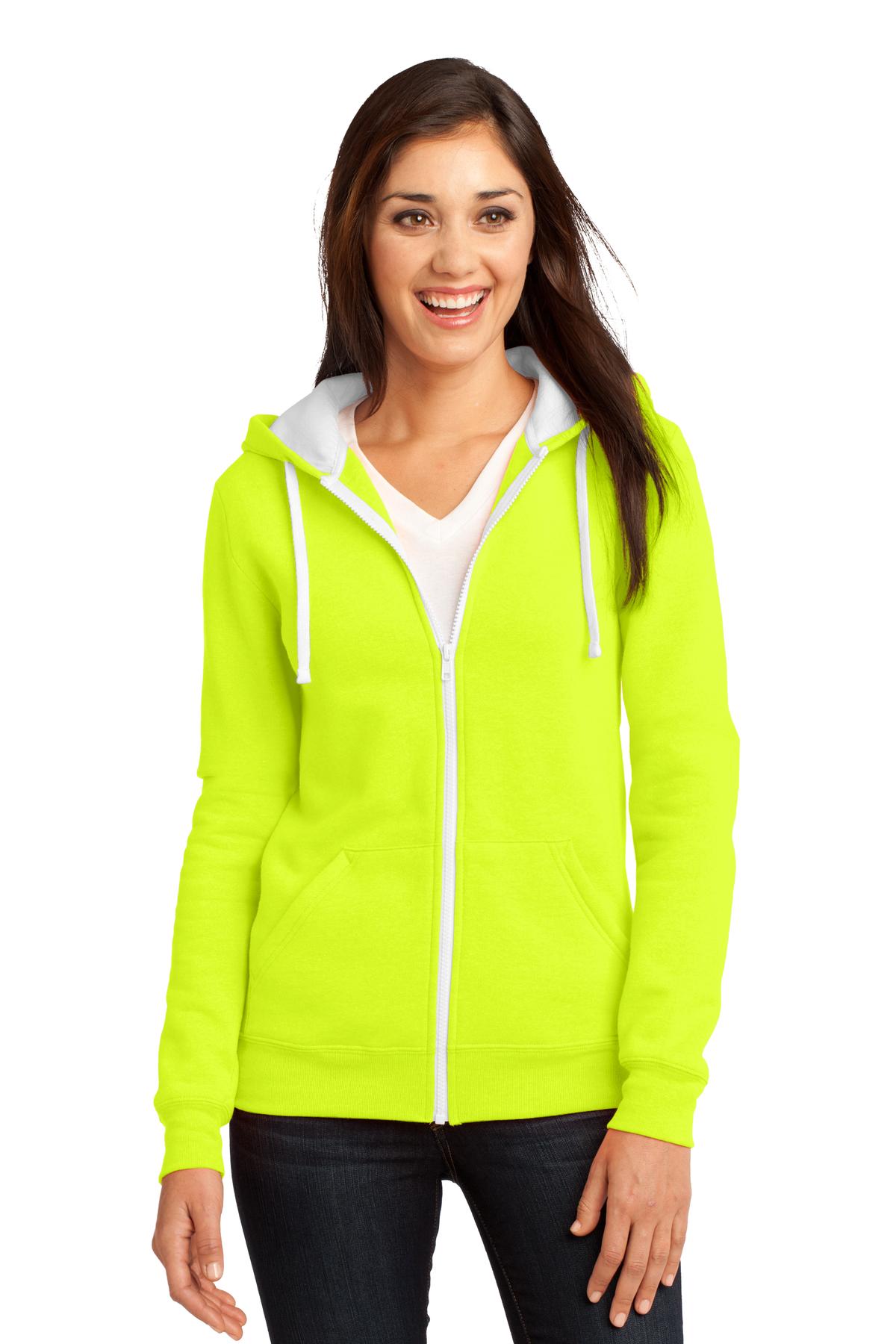 District Juniors The Concert Fleece Full-Zip Hoodie. DT801 Womens Apparel Sweatshirts & Fleece