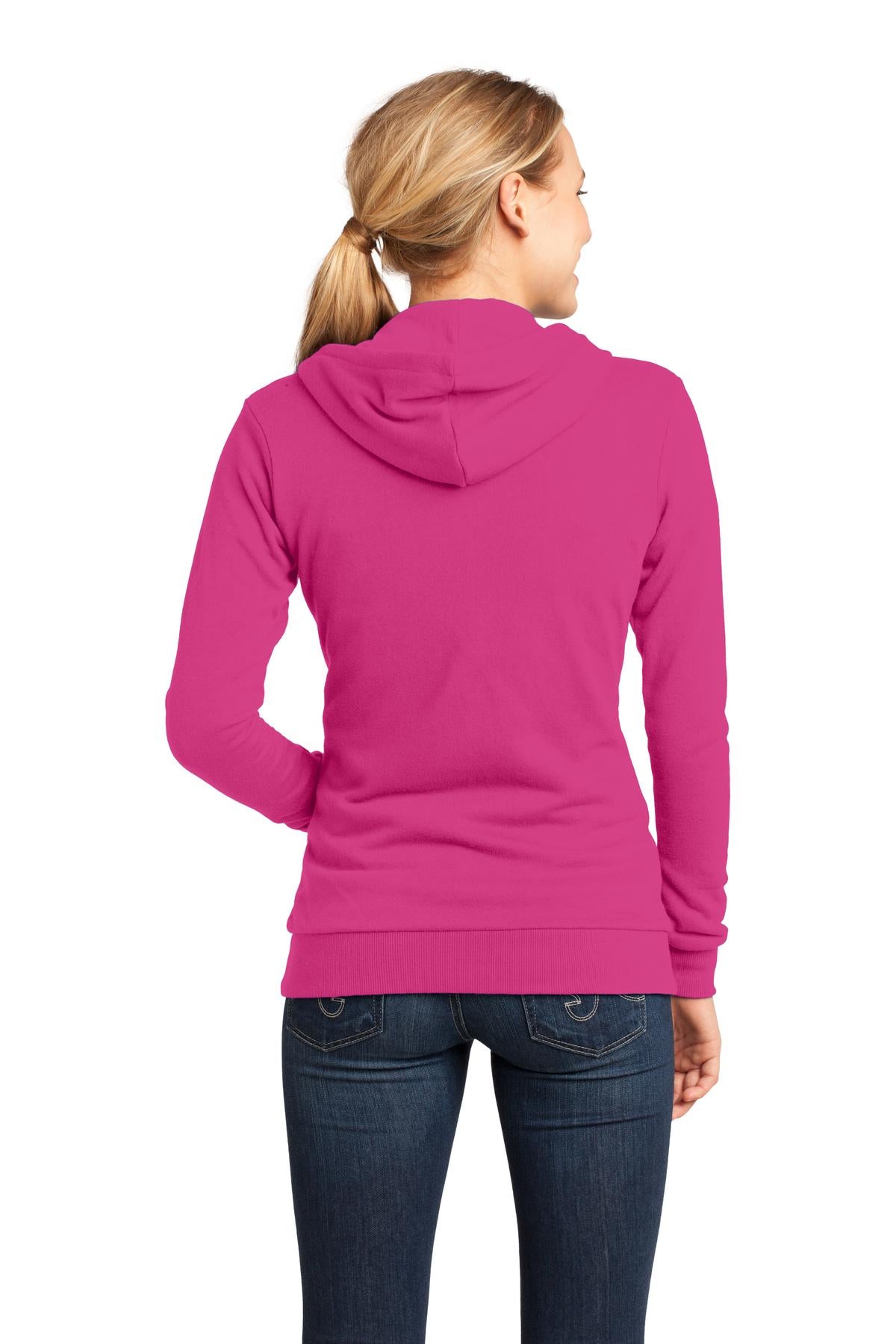 District Juniors Core Fleece Full-Zip Hoodie. DT290 Womens Apparel Sweatshirts & Fleece