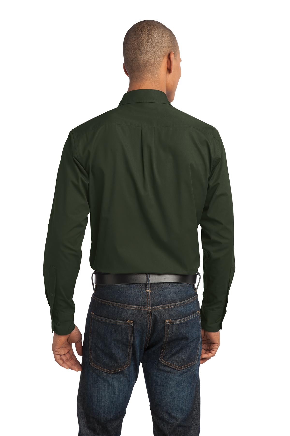 Port Authority Men's Stain-Release Roll Sleeve Twill Shirt. S649 Mens Apparel Shirts & Tops