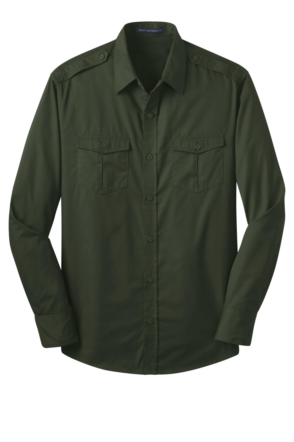 Port Authority Men's Stain-Release Roll Sleeve Twill Shirt. S649 Mens Apparel Shirts & Tops
