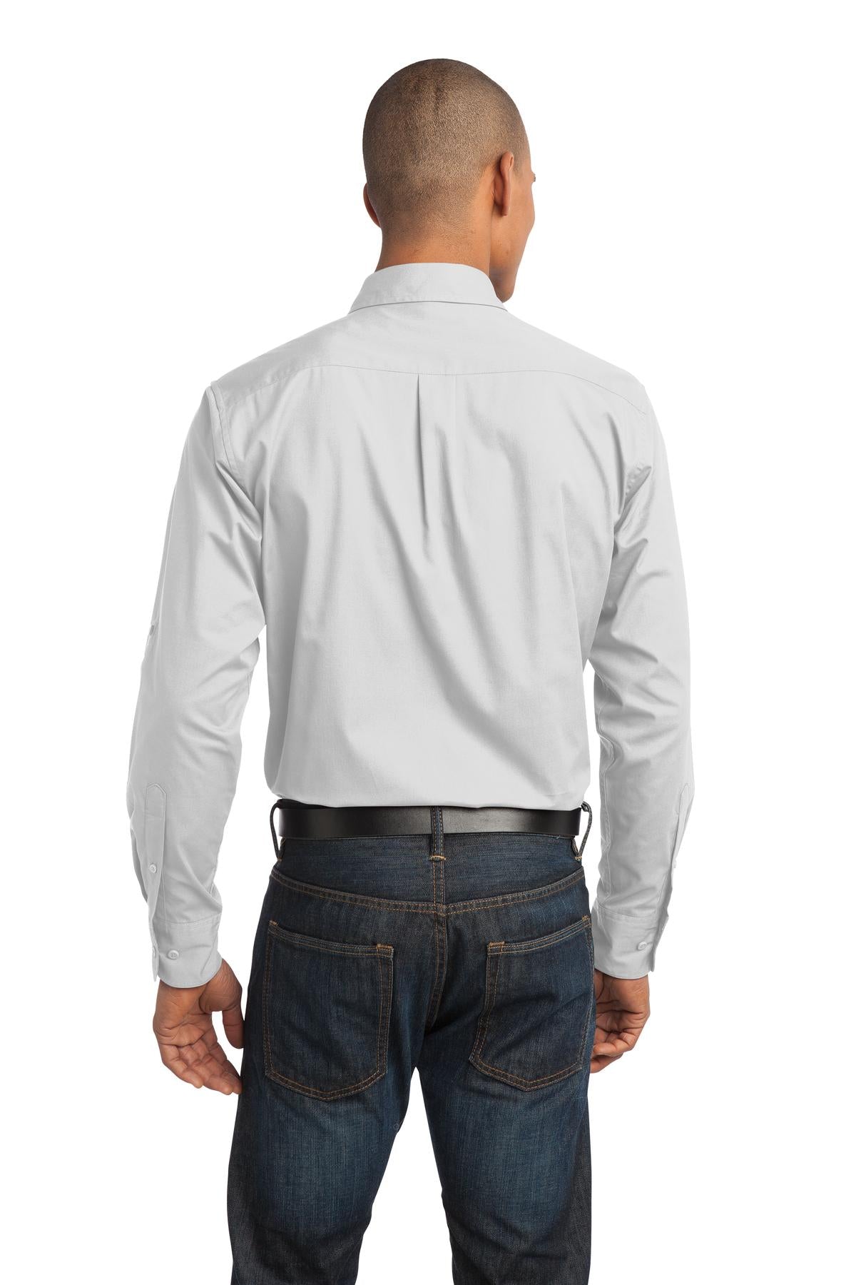 Port Authority Men's Stain-Release Roll Sleeve Twill Shirt. S649 Mens Apparel Shirts & Tops